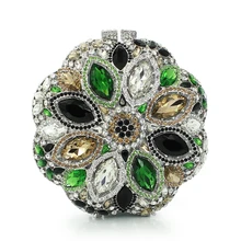 Цветок Форма многоцветный кристалл алмаза клатч вечерние клатчи женские сумки-клатчи(8795A-GG