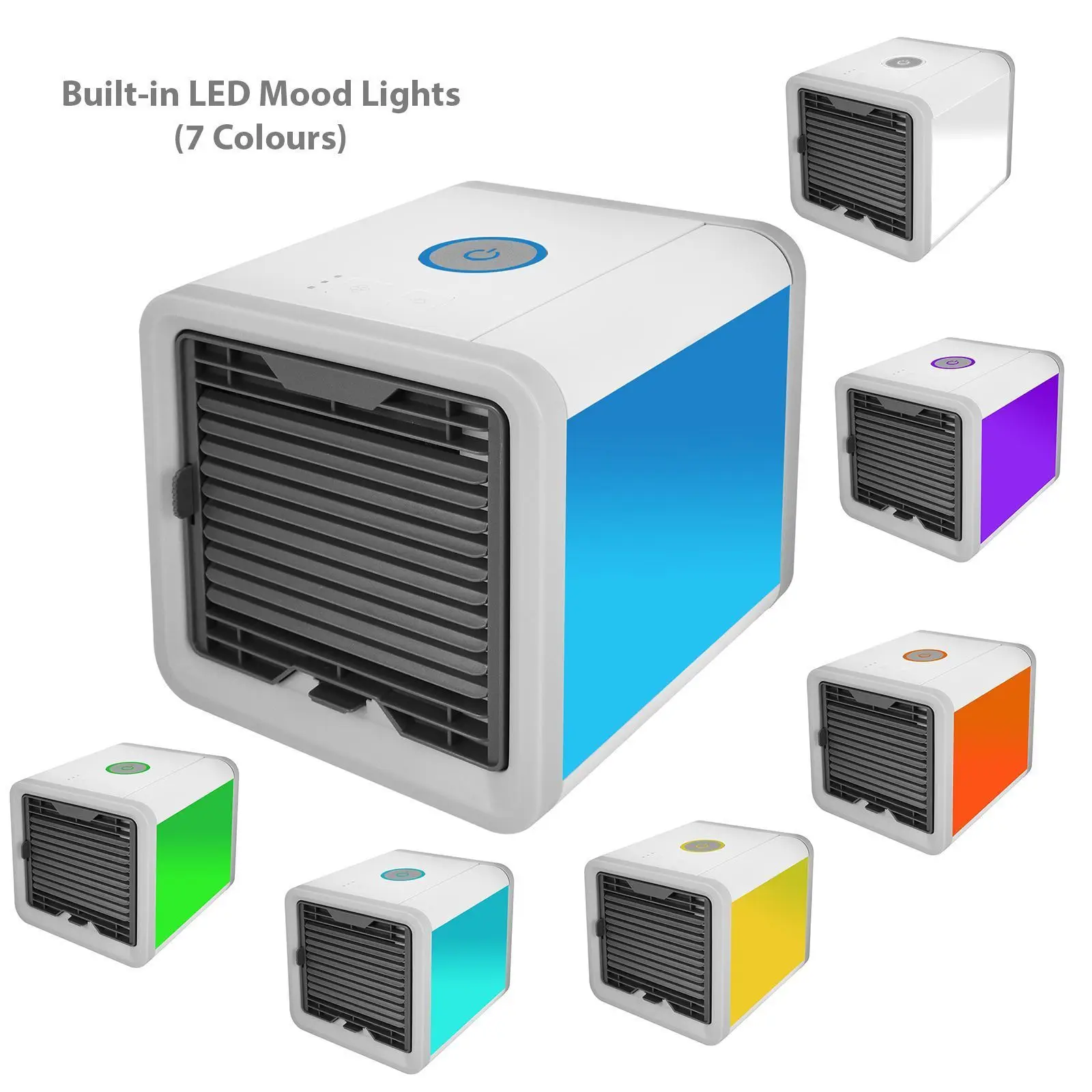 

Portable Mini Air Cooler Air Conditioner Conditioning 7 Color LED Light Humidifier Purifies Air Cooling Fan for Home Office