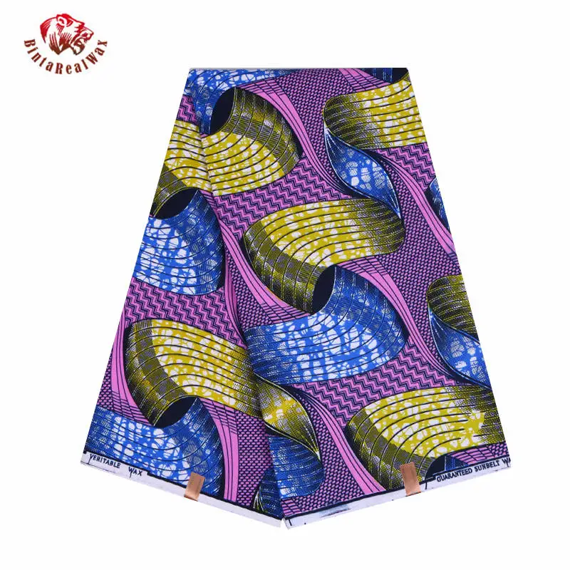 Африканский Воск принты ткань Bintarealwax Анкара Базен Высокое качество 6 ярдов африканская ткань для вечерние платье FP6079