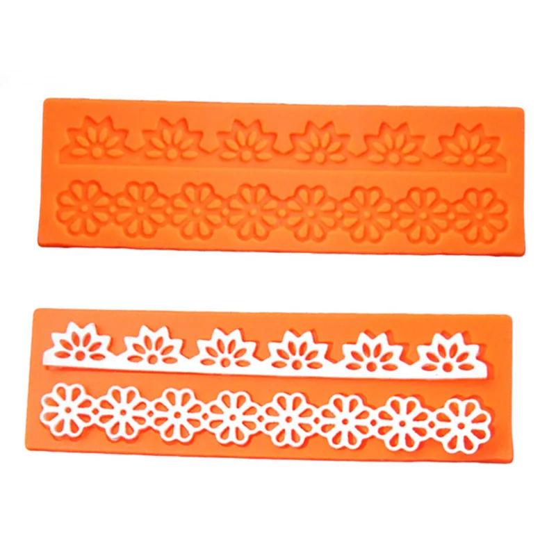 

Silicone Lace Sugar Mold Flower Border Lace Mat DIY Cake Decoration Tools For Fondant Mold Cakes Cupcake Kitchen Baking Tools