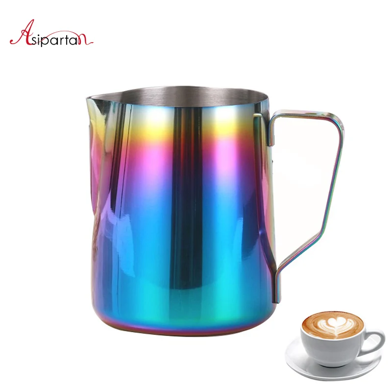 

Asipartan Stainless Steel Milk Frothing Jug Espresso Coffee Pitcher Cup 350/600ml Cappuccino Latte Pull Flower Cup Barista Tools
