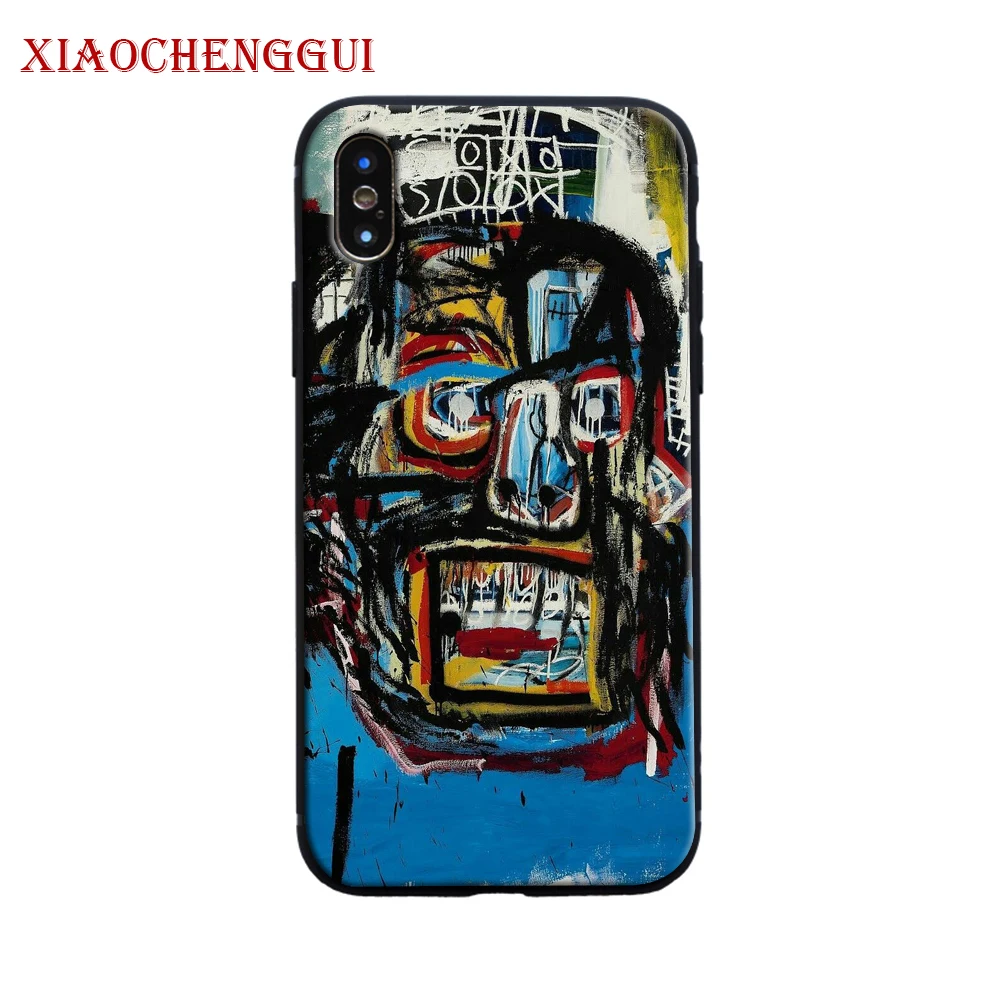 

Jean-Michel Basquiat Street graffiti Soft Silicone Phone Case Shell For Apple iPhone 6 6s 7 8 Plus X XR XS MAX Cases Funda