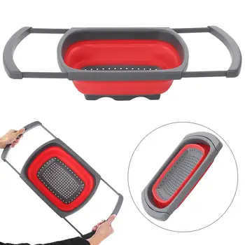 

Telescopic Foldable Square Strainers Collapsible Colander Set Fruit Vegetable Basket for Home Fruit Cleaning / Kitchen Storage