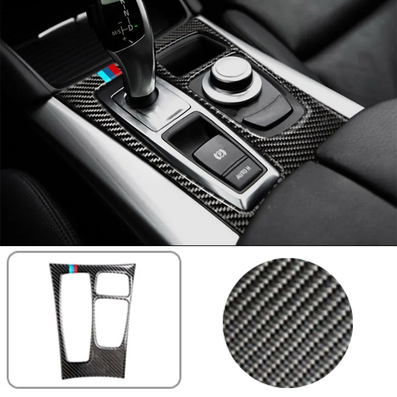 

Carbon Fiber Car Interior Gear Shift Box Cover Trim For BMW X6 E71 08-13 Frame