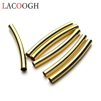 

Wholesale 20pcs /lot 39 length(hole 4mm) Gold Color Tube Spacer Beads Connectors Beads For DIY Bracelet Jewelry Material