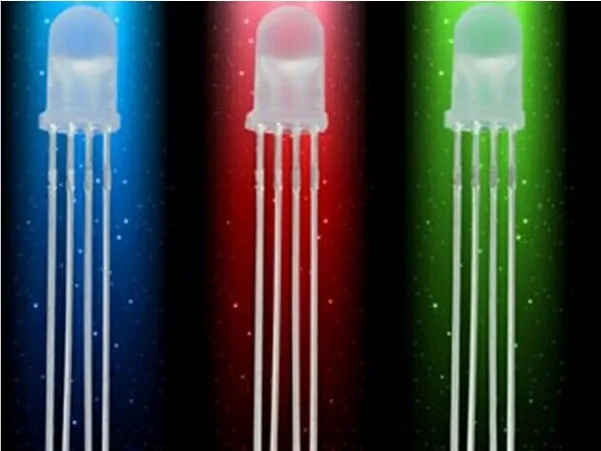

25pcs 5mm Ultra Bright Multi 3 Tri Color Tricolor Common Anode 4 pin Through Hole DIP RGB LED Light Emitting Diode Lamp