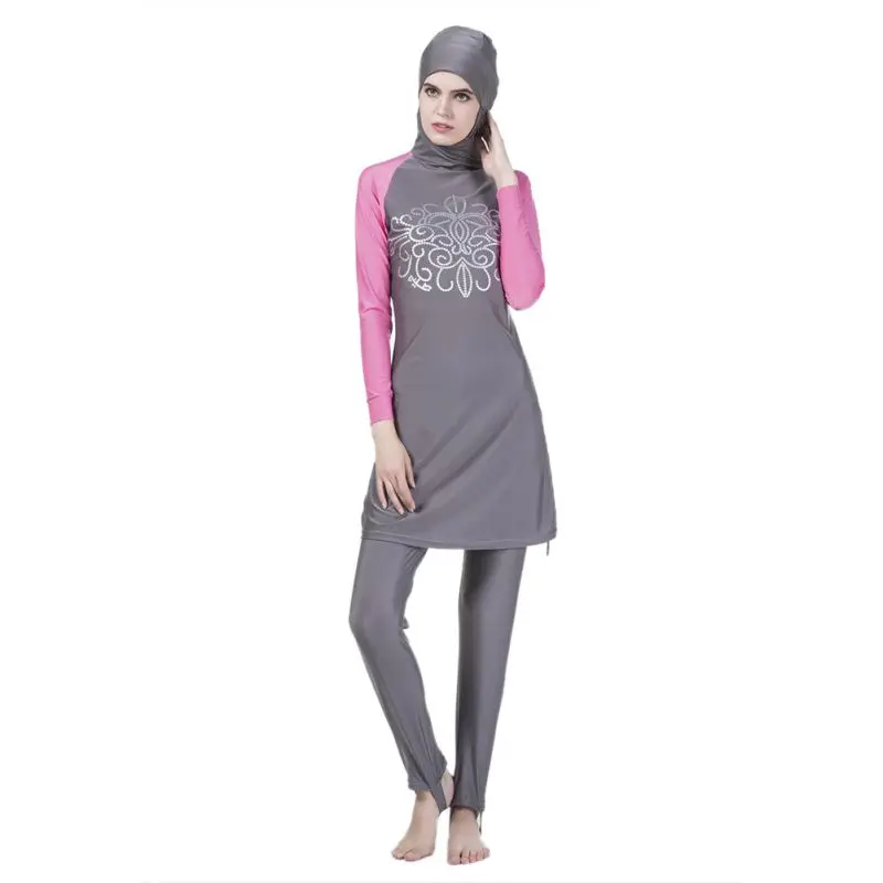 

New Women Female Muslim Swimwear Split Quick-drying Conservative High Waist Swimwear Slim Casual Swimsuit