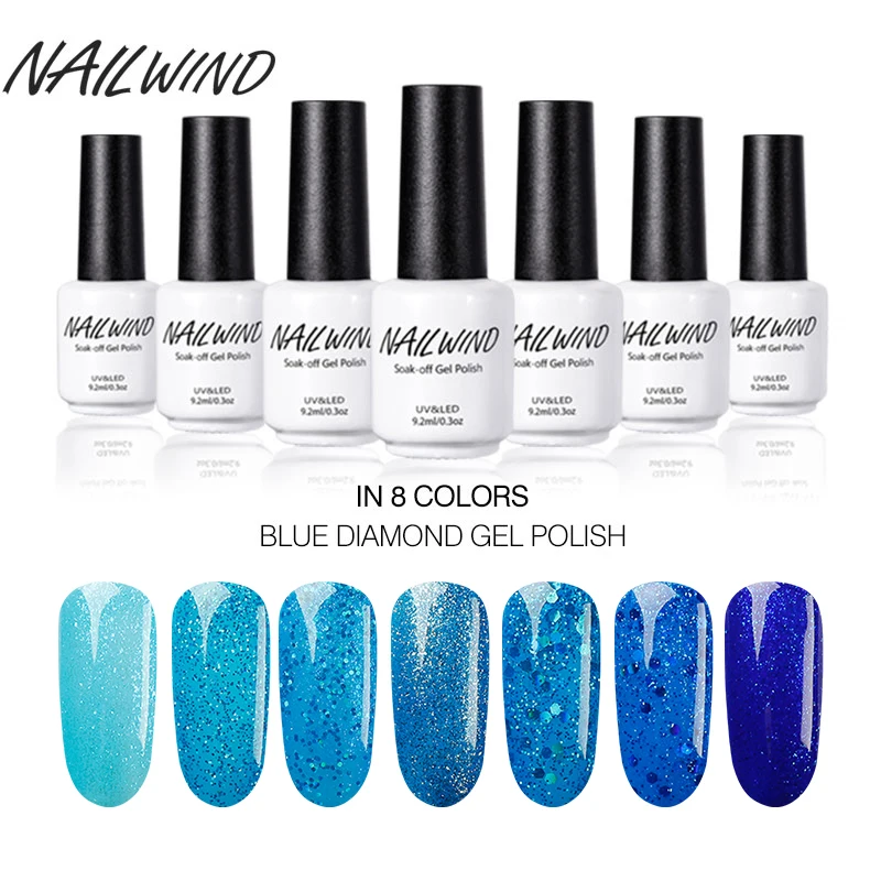 Nailwind Гели для ногтей Лаки голубой бриллиант небесно эффектом гелевого лака