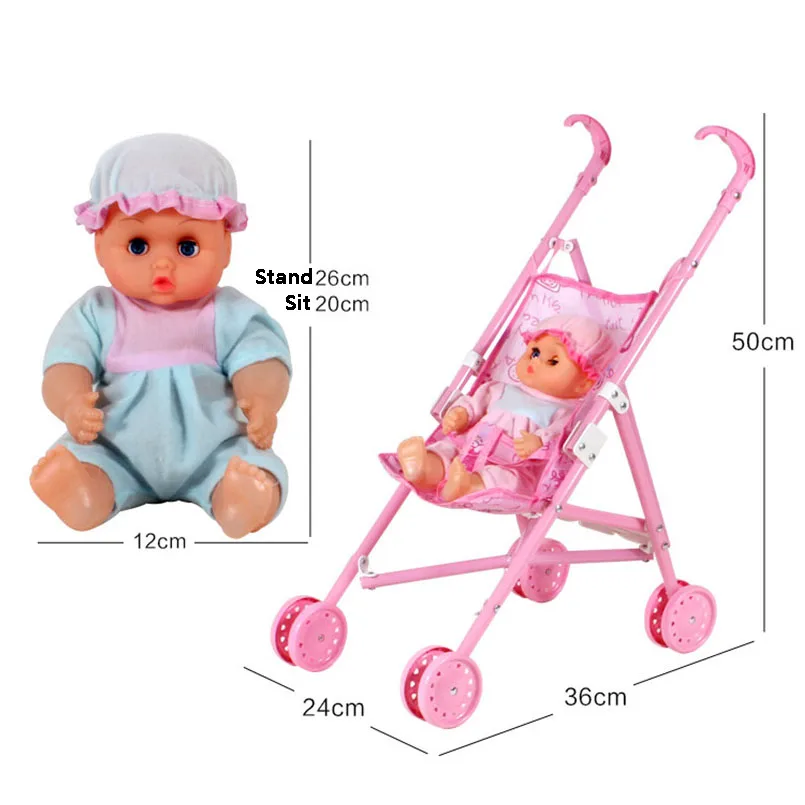 Розовая детская коляска тележка детская мебель игрушки девочка кукла аксессуары ролевые игры обучающая игрушка косплей подарок для детей