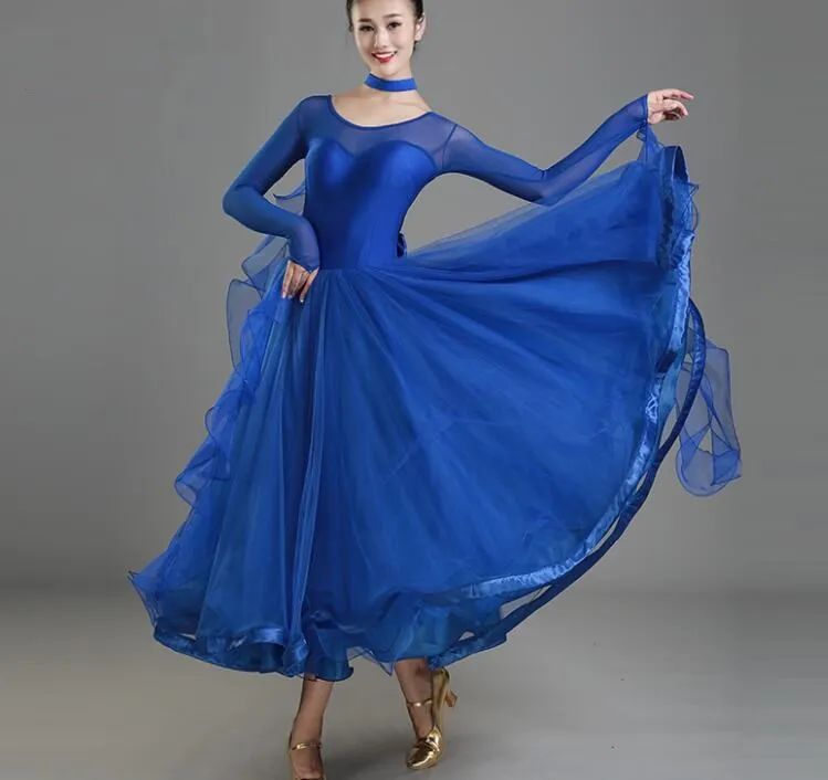 Новые женские бальные танцы платье современной одежды для конкурса танцов женщин Вальс Танго Foxtrot платья для квикстепа 064