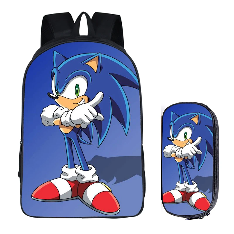 

16 inch Sonic the Hedgehog Super Mario Bros School Bag for Kids Boy Backpack Children School Sets Pencil Bag Toddler Schoolbag