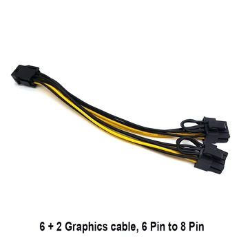

6 Pin Male To Double 8 Pin Female Molex IDE Express Power CPU Video Card PCI-E Extension Cable Adapter Computer Cable