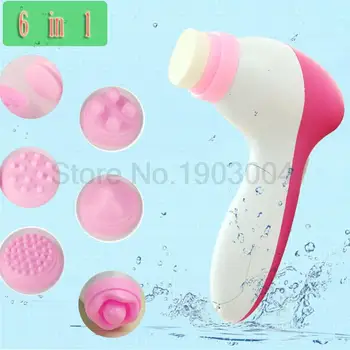 

6 in1 Electric Cleaning Brush Facial Pore Cleaner Massager Face Care Wash Face Brush Machine Replaceable Six brush