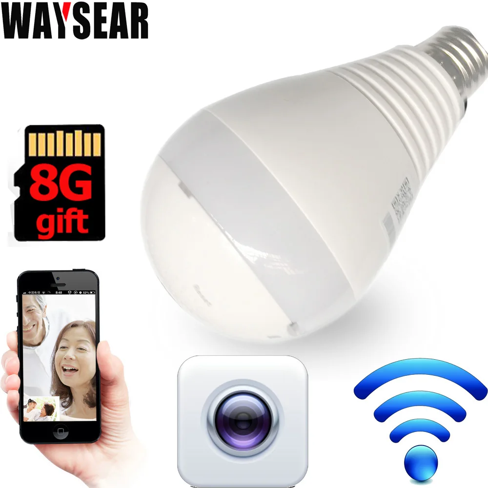 Led lampe Licht mit 360 grad WiFi Led lampe wifi Kamera panorama ...
