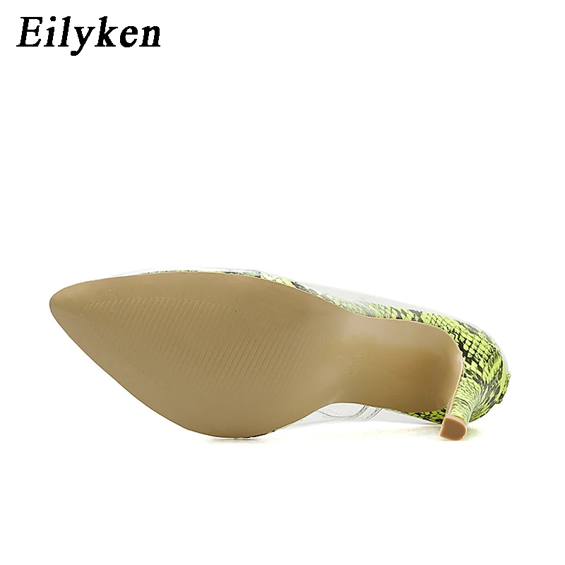 Eilyken 2019 New Arrival PVC Transparent Crystal Women Pumps Stilettos High Pointed Toe Womens Sexy Shoes Night club Pumps 35-42