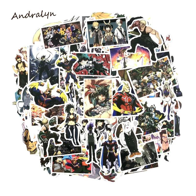 

100Pcs My Hero Academia Graffti Stickers My Hero Of School For Luggage Laptop Notebook Skateboard Car Phone Toy Decal Sticker