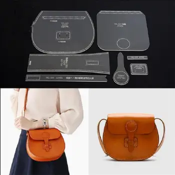 

Shoulder Bag Acrylic Leather Handbag Template Leathercraft Pattern DIY Hobby Leathercraft Sewing pattern Stencils for Gift