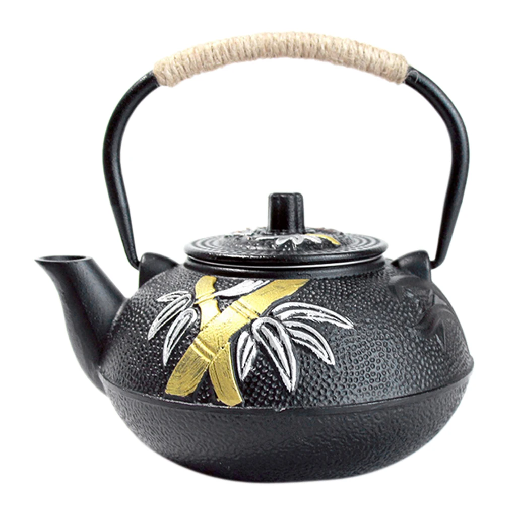  Durable Japanese Cast Iron Kettle Tetsubin Teapot Pine Bamboo Plum Cat