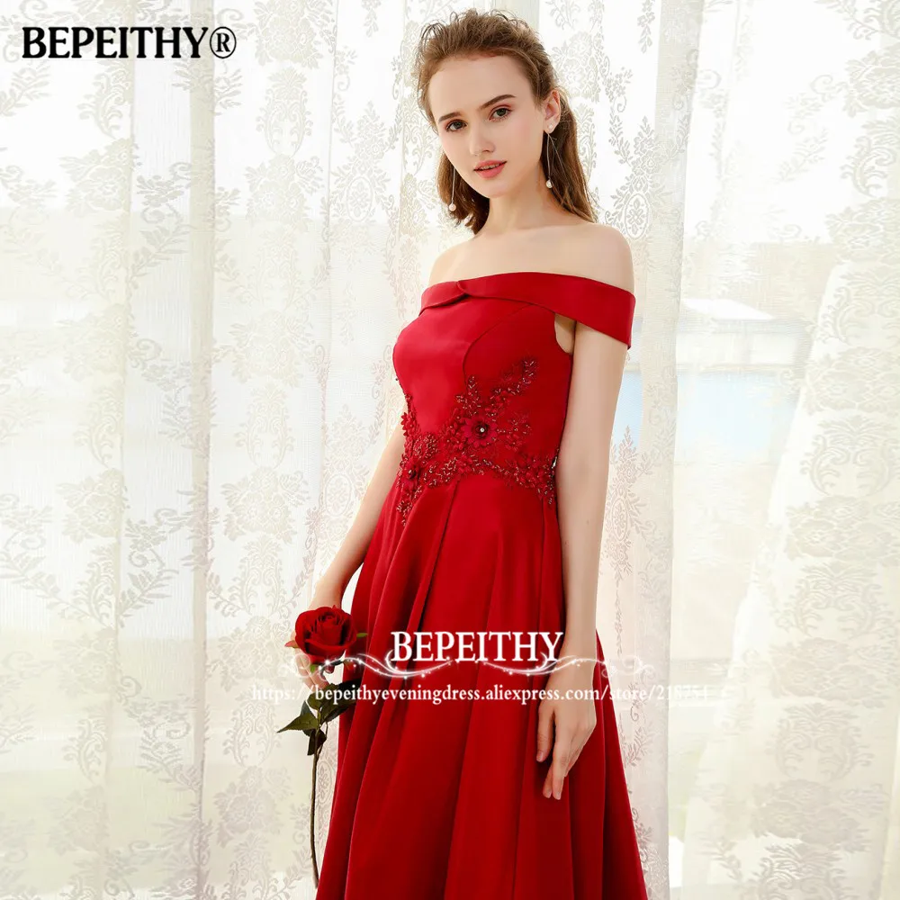 BEPEITHY Robe De Soiree с открытыми плечами, кружевное, приталенное, длинное вечернее платье, вечерние, элегантные,, Vestido Longo, платья для выпускного вечера