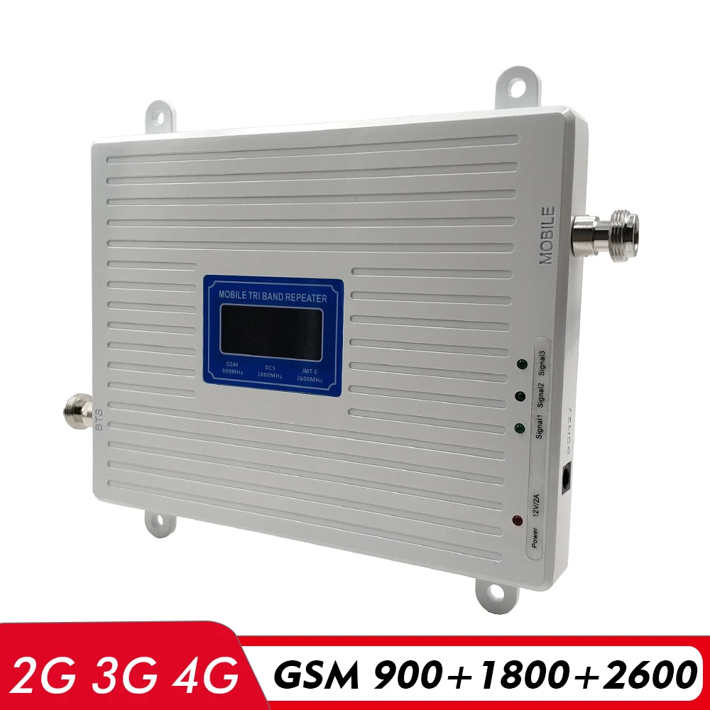 Трехдиапазонный усилитель сигнала 2G 3G 4G GSM 900 + DCS LTE 1800 FDD 2600 сотового телефона