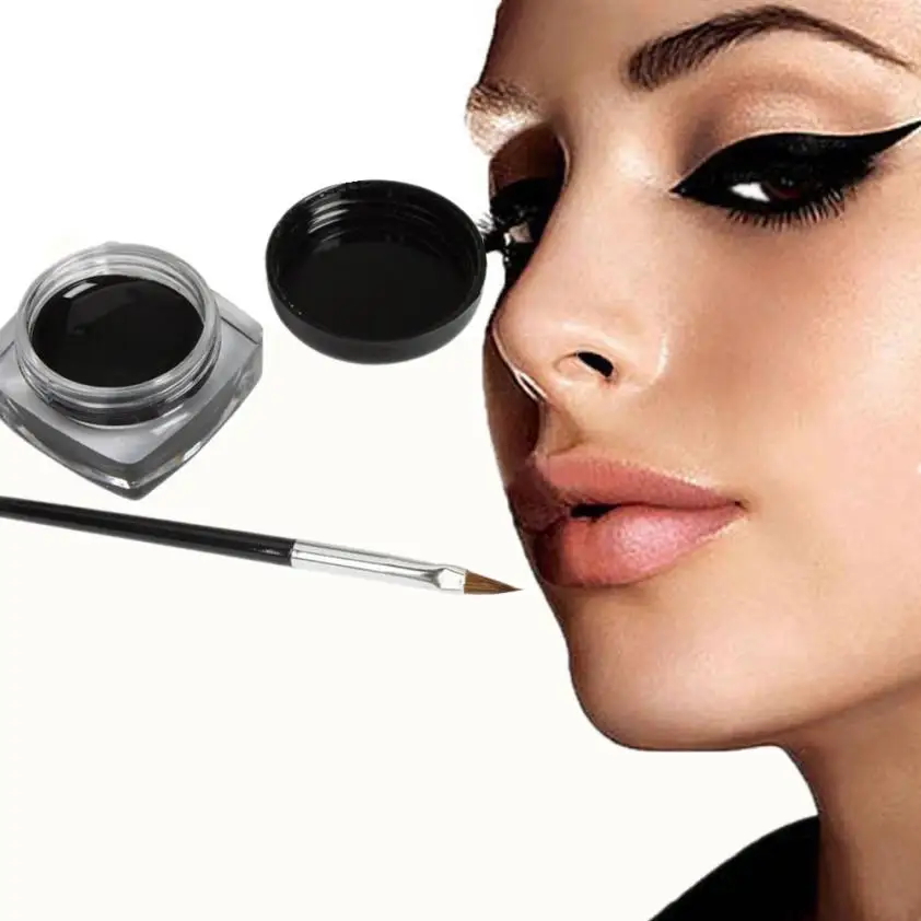 

1PC Mini Eyeliner Gel Cream With Brush Makeup Cosmetic Black Waterproof Eye Liner Cosmetic Makeup Make Up Tool wholesale 1a3