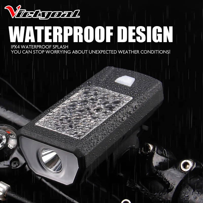 VICTGOAL USB Солнечная перезаряжаемая велосипедная фара фонарик для велосипедных фар