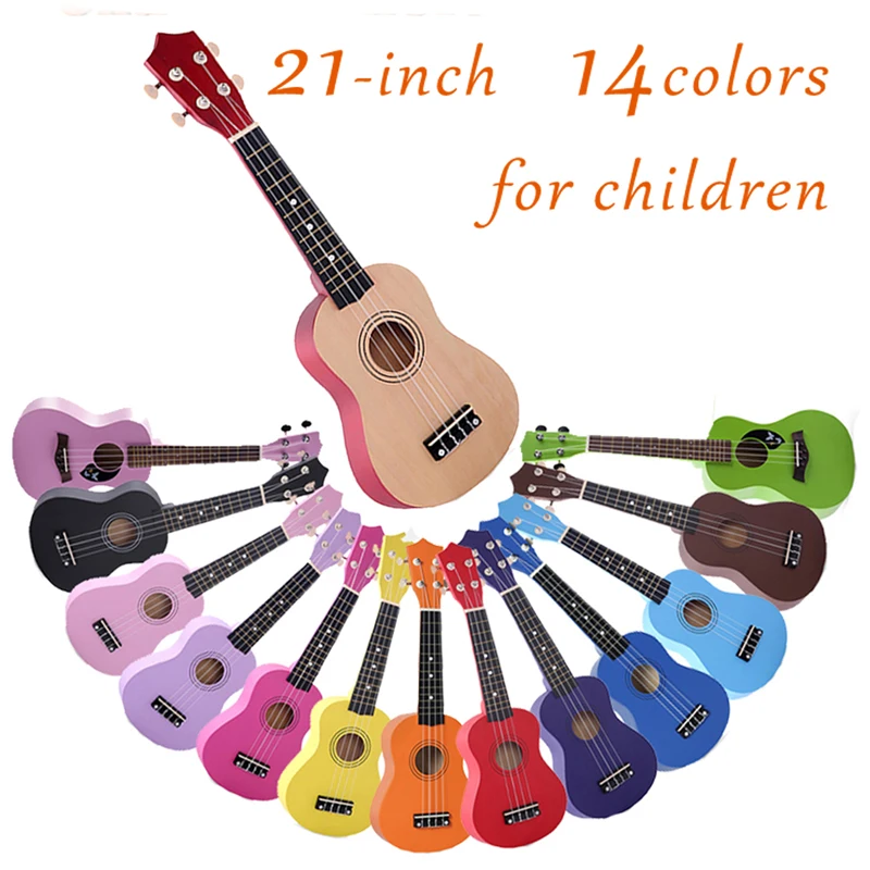 21 дюймов Гавайские гитары укулеле деревянная нейлоновая струнная гитара портативный размер Ukelele музыкальный инструмент для начинающих детей подарок для детей UK001