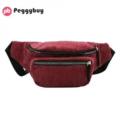 Винтажный вельветовый поясной рюкзак для женщин сумка на ремне сумка поясная сумка для женщин нагрудная сумка кошелек женская сумка