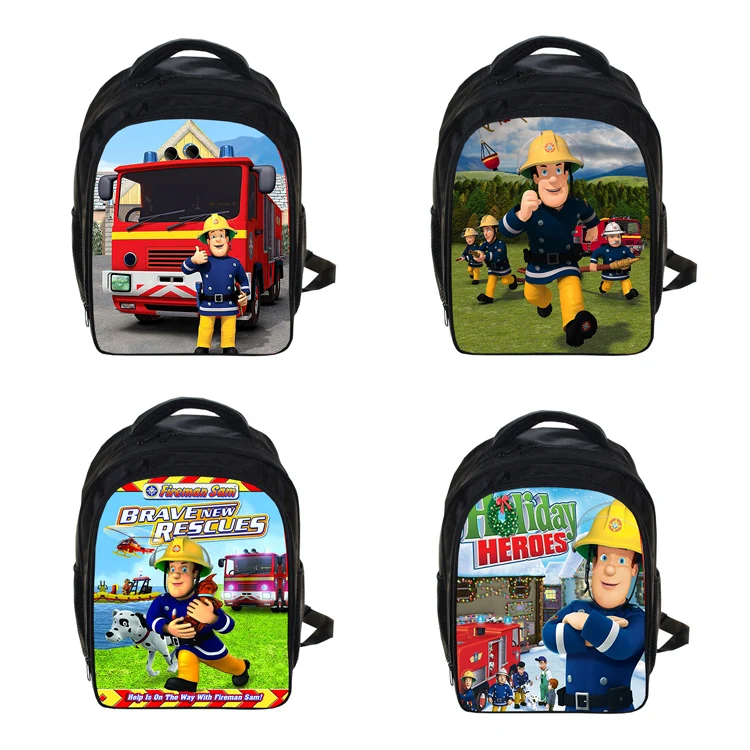 Customized Anime Fireman Backpack for Boys Girls School Bags Animal