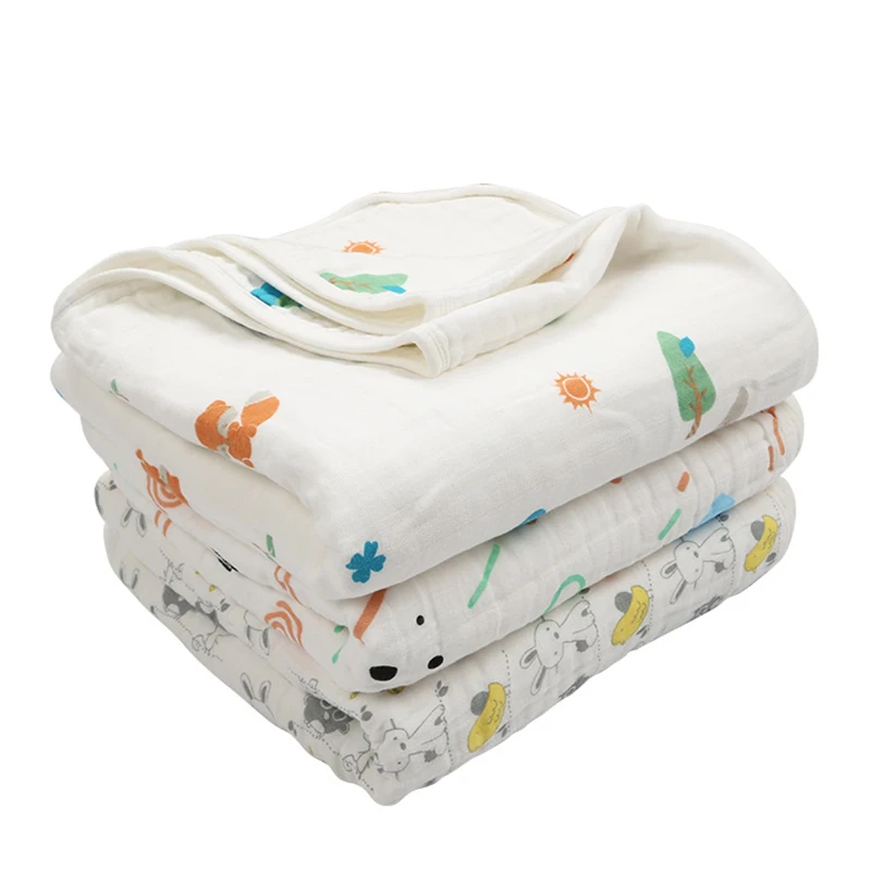 

Autumn Winter Baby Blanket 4 Layers Thicken Warm Muslin Swaddle Baby Cotton Bedding Kids Swaddle Muslin Cotton Blanket