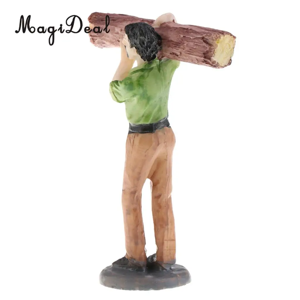 MagiDeal 1Pc Sand Table Scene Woodcutter Timberjack Figure Model Layout Landscape Scenery for Home Room Decor Children Kids Toy