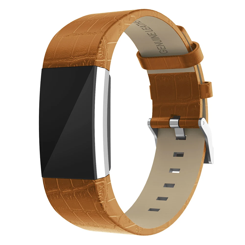 Подлинный умный ремешок на запястье, классический кожаный браслет с металлическими разъемами, пряжка, ремешок для часов Fitbit Charge 2, наручный браслет