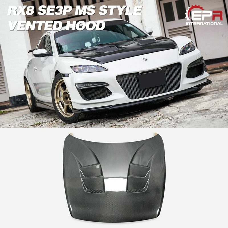 Карбоновая вытяжка для Mazda RX8 SE3P RE Style углеродное стекло воздухозаборник комплект