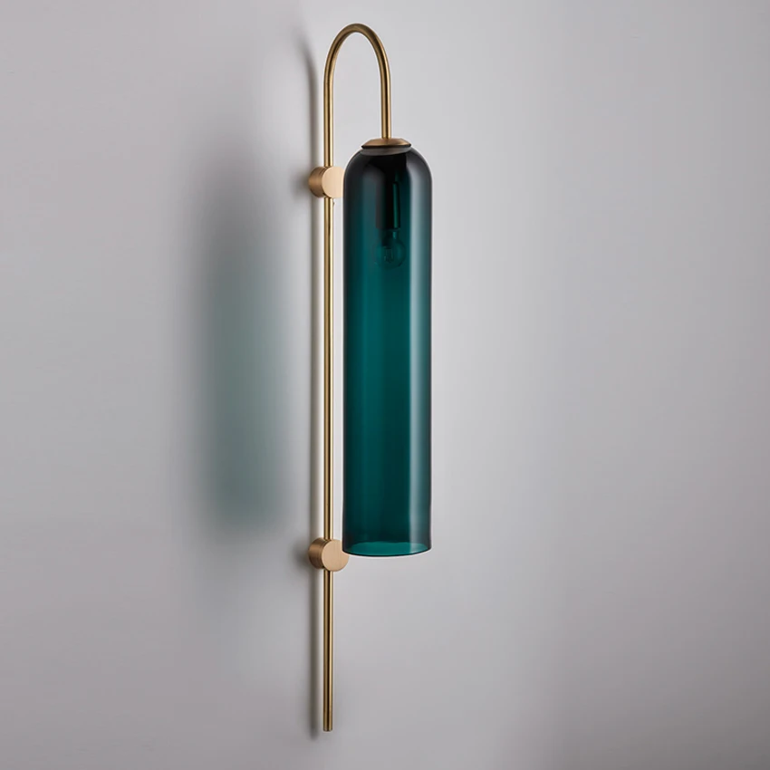 

Modern blue white glass wall lamp nordic indoor lighting industrial wall sconces for hotel restaurant staircase bedroom bedside