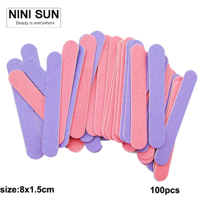 

100 X Double Side Colorful Mini Nail File 180/240 Sand Paper Limas Para Manicure Lixa De Unha Buffer Block Wholesale Polish Tool