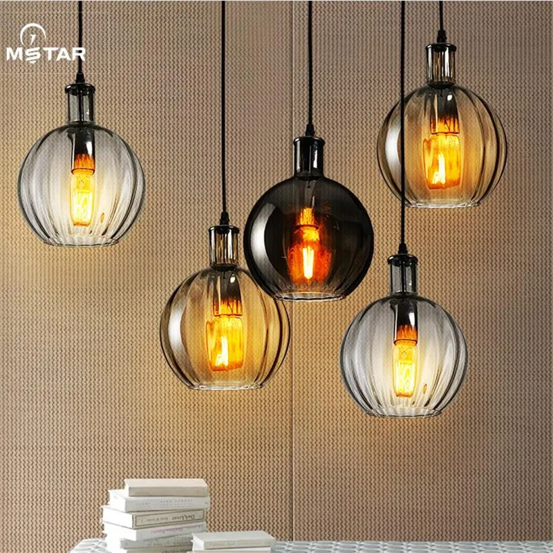 Vintage Retro Loft Handmade Crystal Glass Led E27 Pendant ... Vintage Retro Loft Handmade Crystal Glass Led E27 Pendant ...