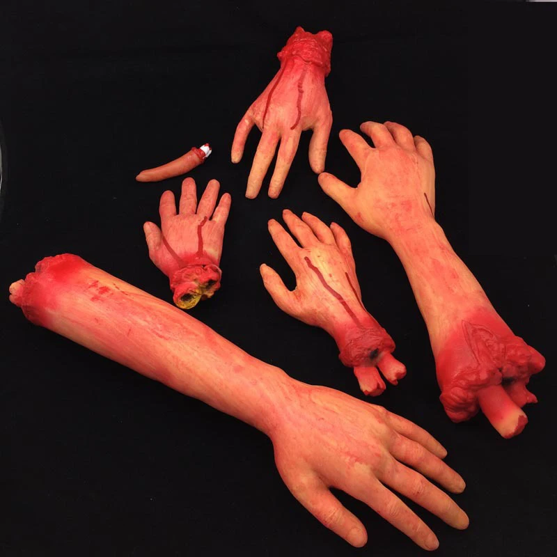 

Halloween Horror Residual Timb Toy Fake Hand Easter Scary Bleed Costume Props Latex Mask For Cosplay Mask Creepy Tick Toys
