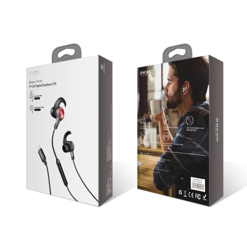 Baseus Earphone For Lightning in-ear Earphones for iPhone 7 8 6s 6plus 8pin Hifi Earbuds Headset fone de ouvido With Mic for ios