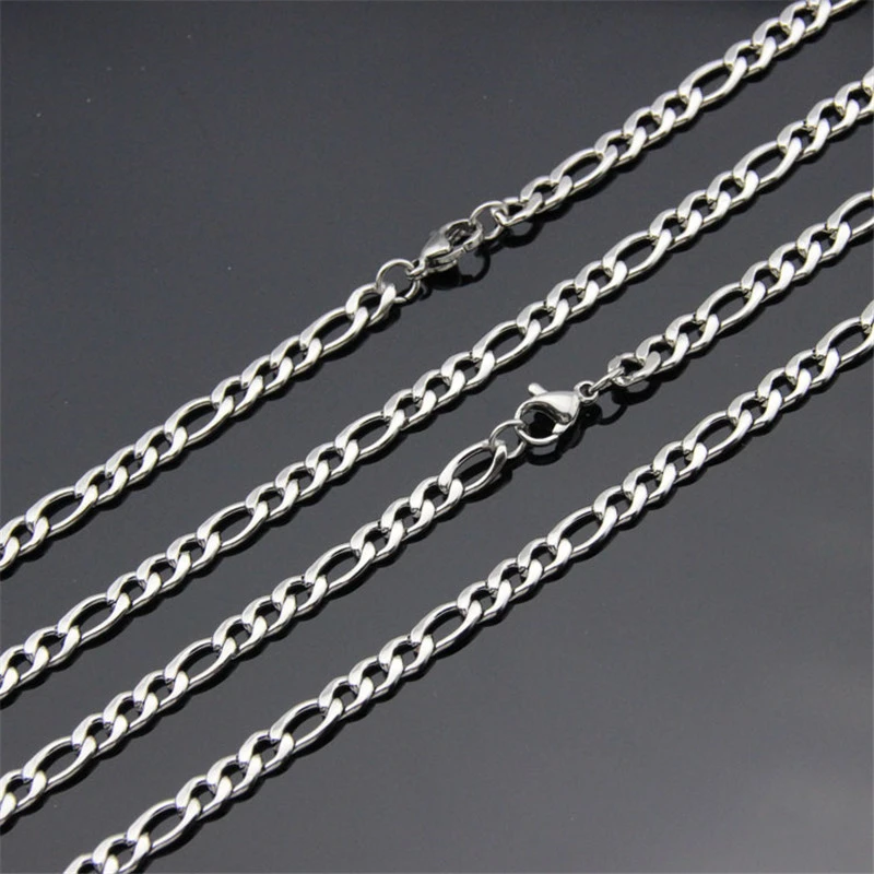 4mm 3 1 Nk Stainless Steel Figaro Chain Necklace Length 50cm 55 Cm 60cm 70cm Fashion Gift Jewelry For Men Women Drop Shipping Chain Necklaces Aliexpress