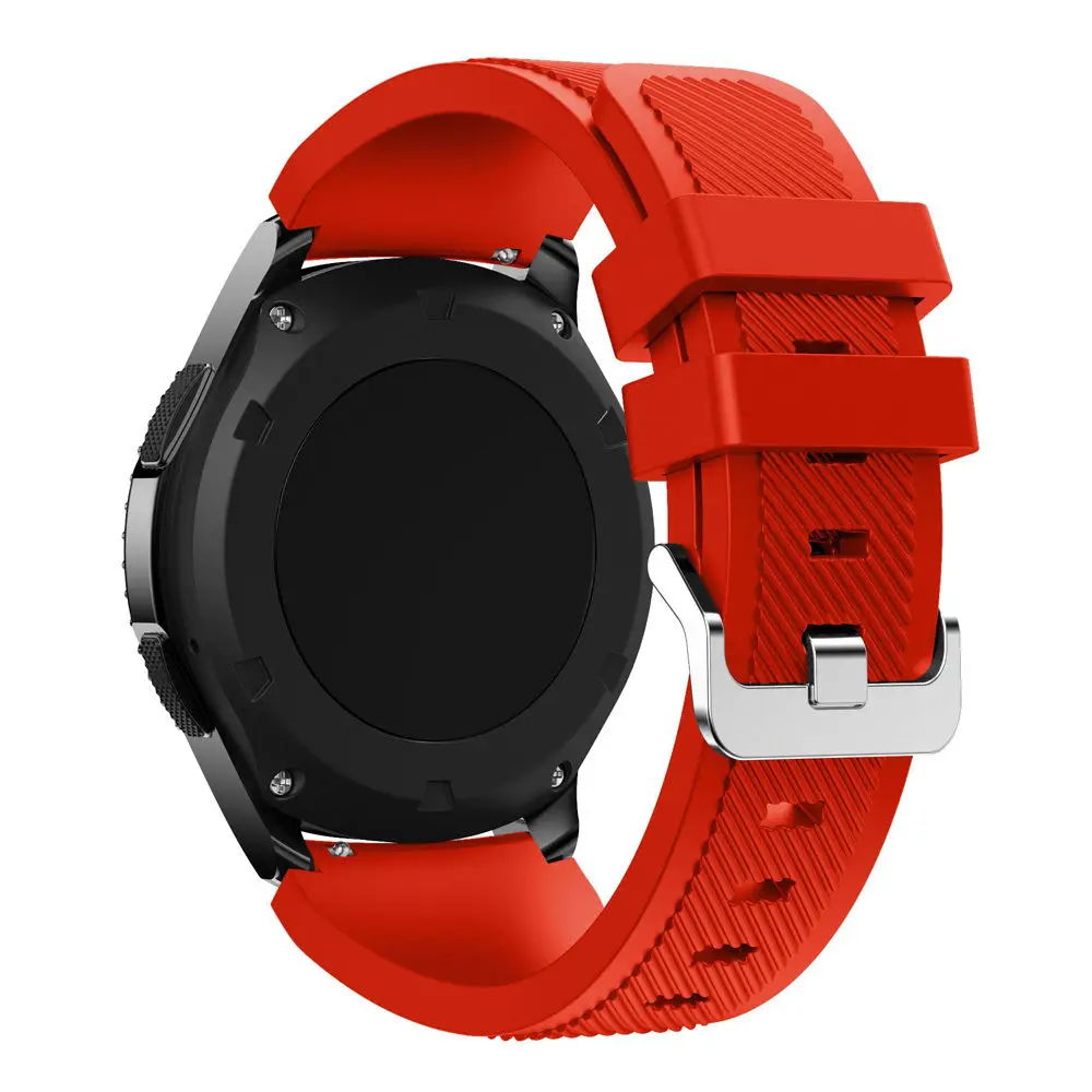 22 мм силиконовый ремешок для samsung gear S3 Galaxy Watch 46 мм сменный ремешок для Huami Amazfit Stratos Pace Watch 1 2 - Цвет: Красный