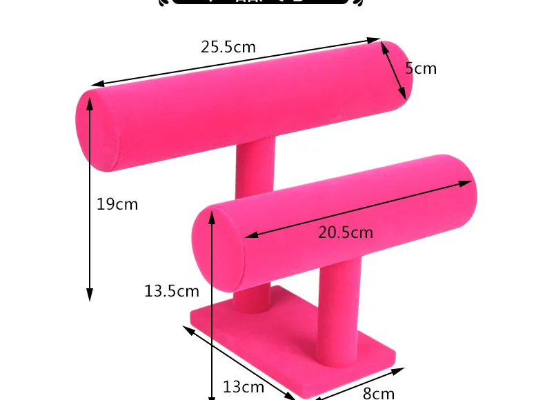 1 шт. браслет цепочка держатель часов T бар стойка ювелирный дисплей Органайзер подставка бархатный держатель для браслета упаковка черный/розовый/серый