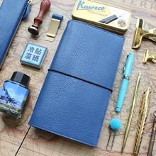 Чехол с текстурой личи Кожаный чехол путешественника Тетрадь с держатель для карт Винтаж дневник Бизнес Тетрадь подарочные канцелярские товары