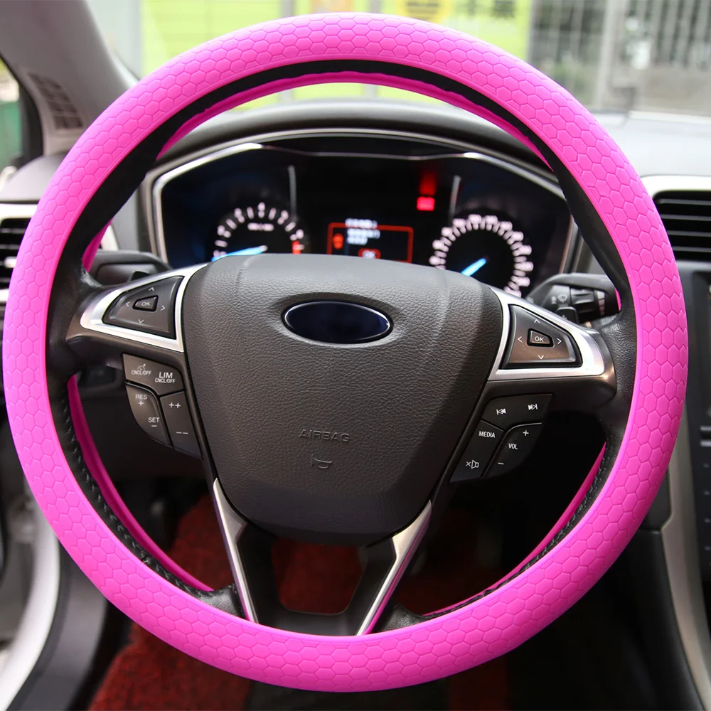Soft Silicone Car Steering Wheel Cover Anti slip Breathable Four Seasons General Silica Gel