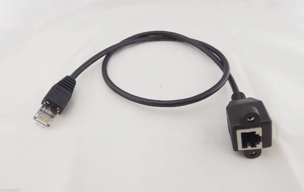 60cm RJ45 Cat5e M//F Shielded Ethernet Network Screw Panel Mount Extension Cable
