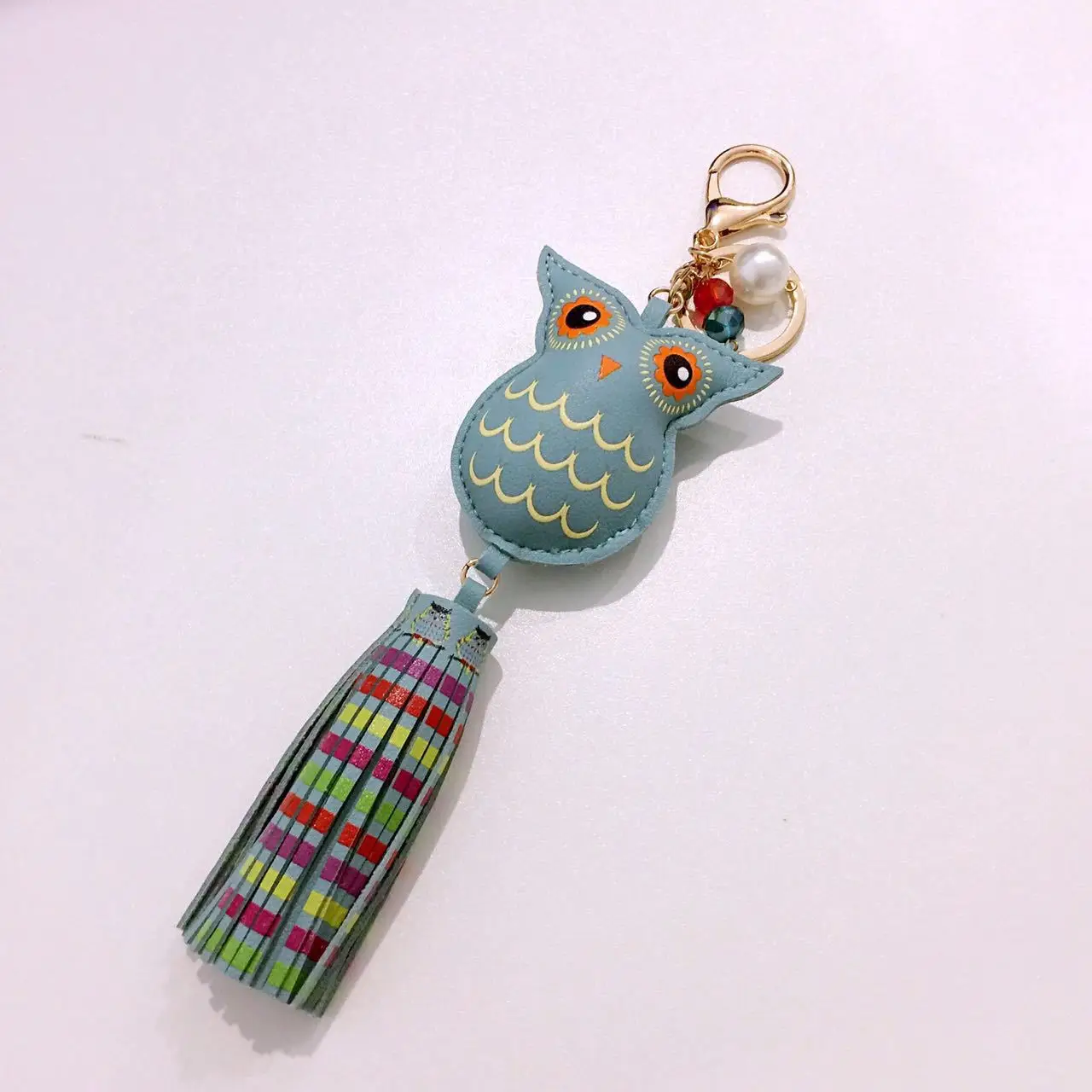 Llavero buho encantador Cuero bolsa encantos lindo borla Llaveros Para Bolsos Sleutel Ketting Sleutelhangers Trinket Llavero Cuero