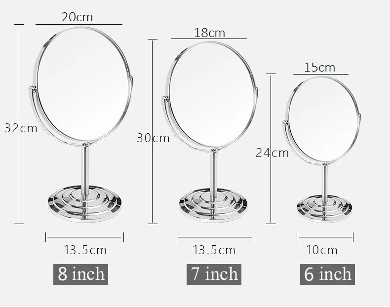 Рабочий стол двухсторонний макияж зеркало простой европейский стиль дома 6/7/8 дюймовое металлическое круглое увеличительное туалетным столиком зеркальная mx01111018