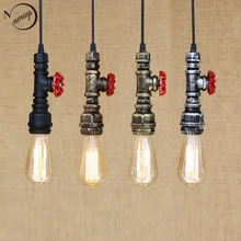 4 style Loft industrial Iron water Pipe steam punk Vintage pendant lamp cord E27 led lights