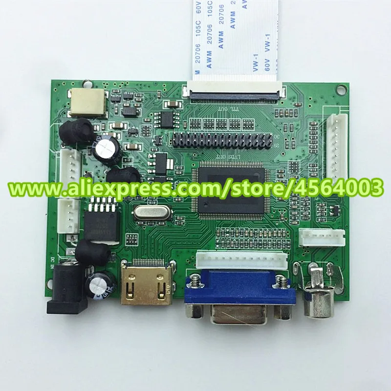 7 дюймовый 60pin VGA 2AV Универсальный TTL дисплей ЖК контроллер плата драйвера монитора