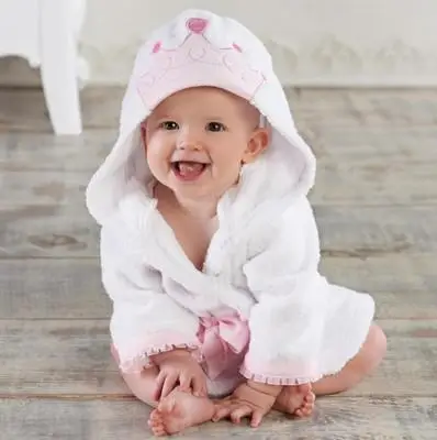 Однослойное банное полотенце среднего размера для детей от 12 до 24 месяцев из хлопка с изображением животных Одежда для мальчиков и девочек с изображением Луны подарок - Цвет: crown