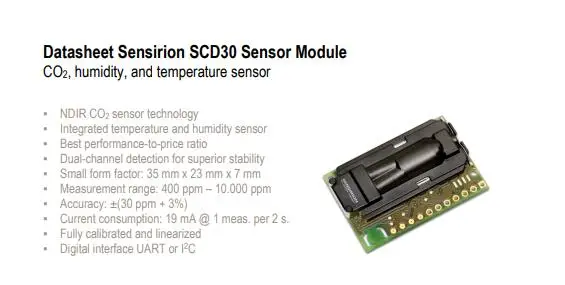 SCD30 Датчик качества воздуха s модуль для CO2 и RH/T измерения CO2 сенсор iec/MODBUS/PWM DIGITL